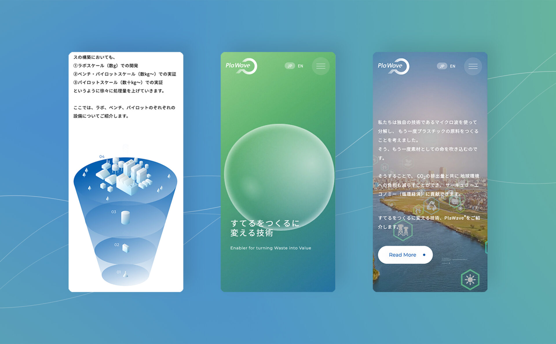 PlaWave のWEBサイトデザイン（SP）