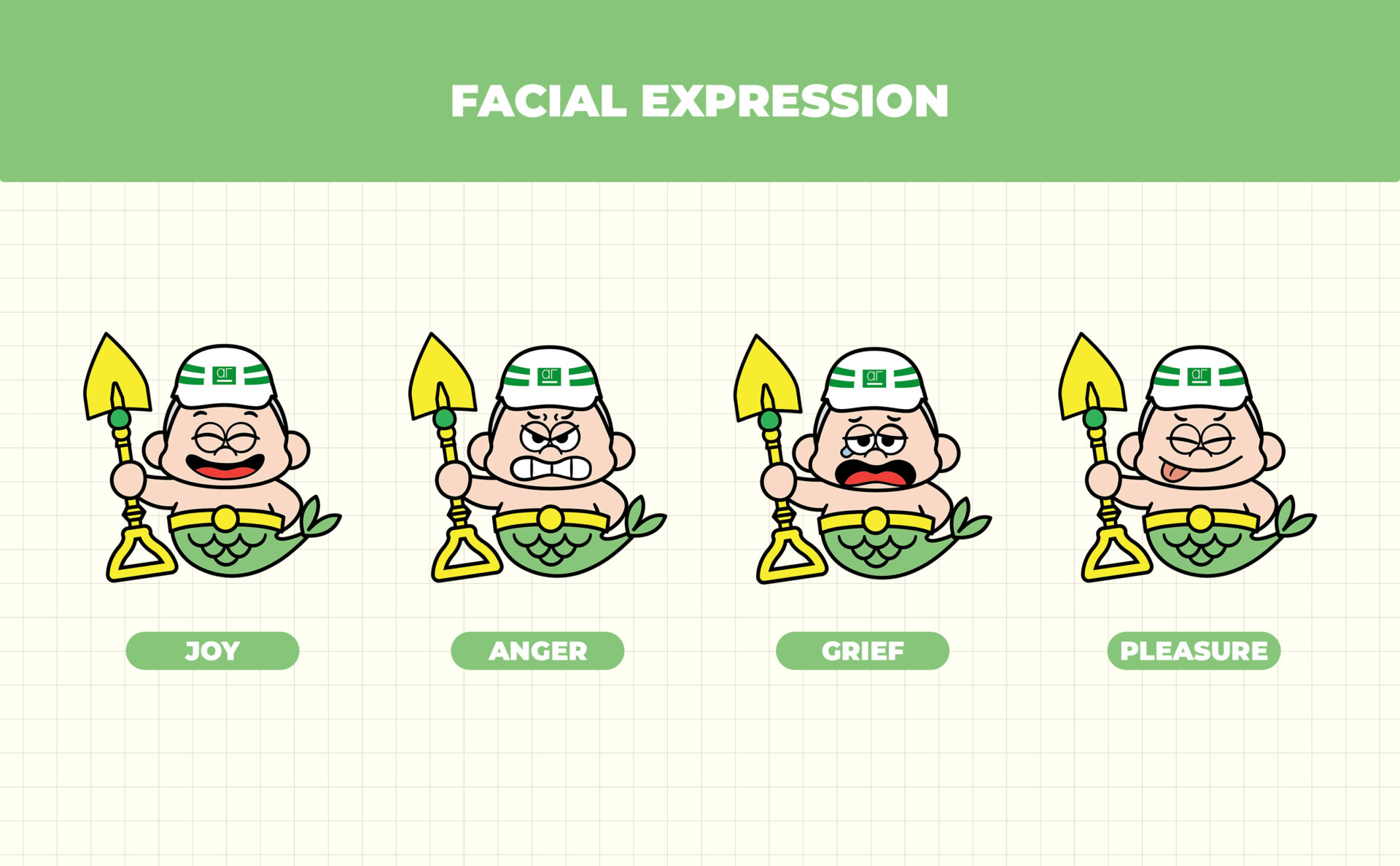 東組のコーポレートキャラクター表情バリエーション