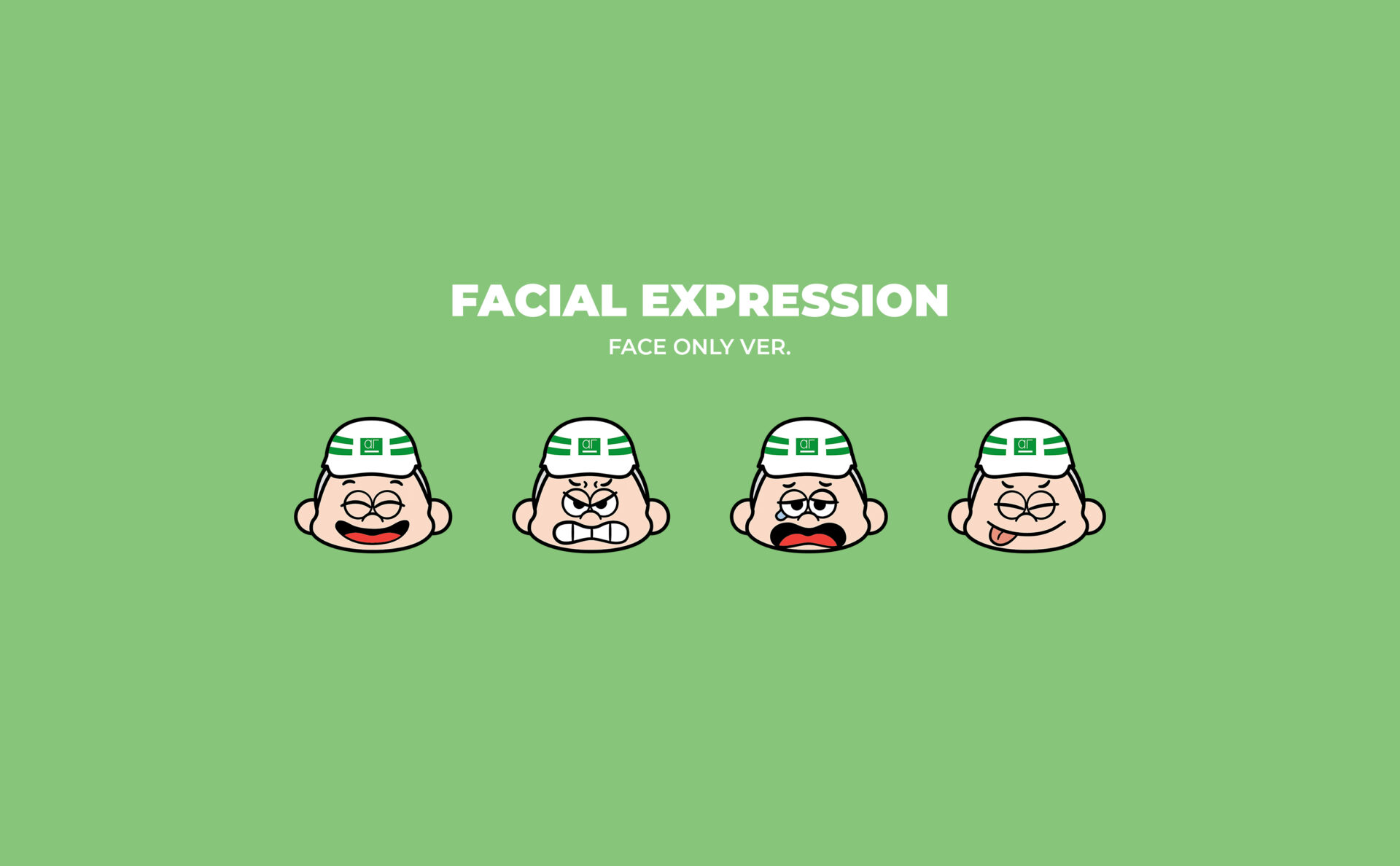 東組のコーポレートキャラクター顔のみの表情バリエーション